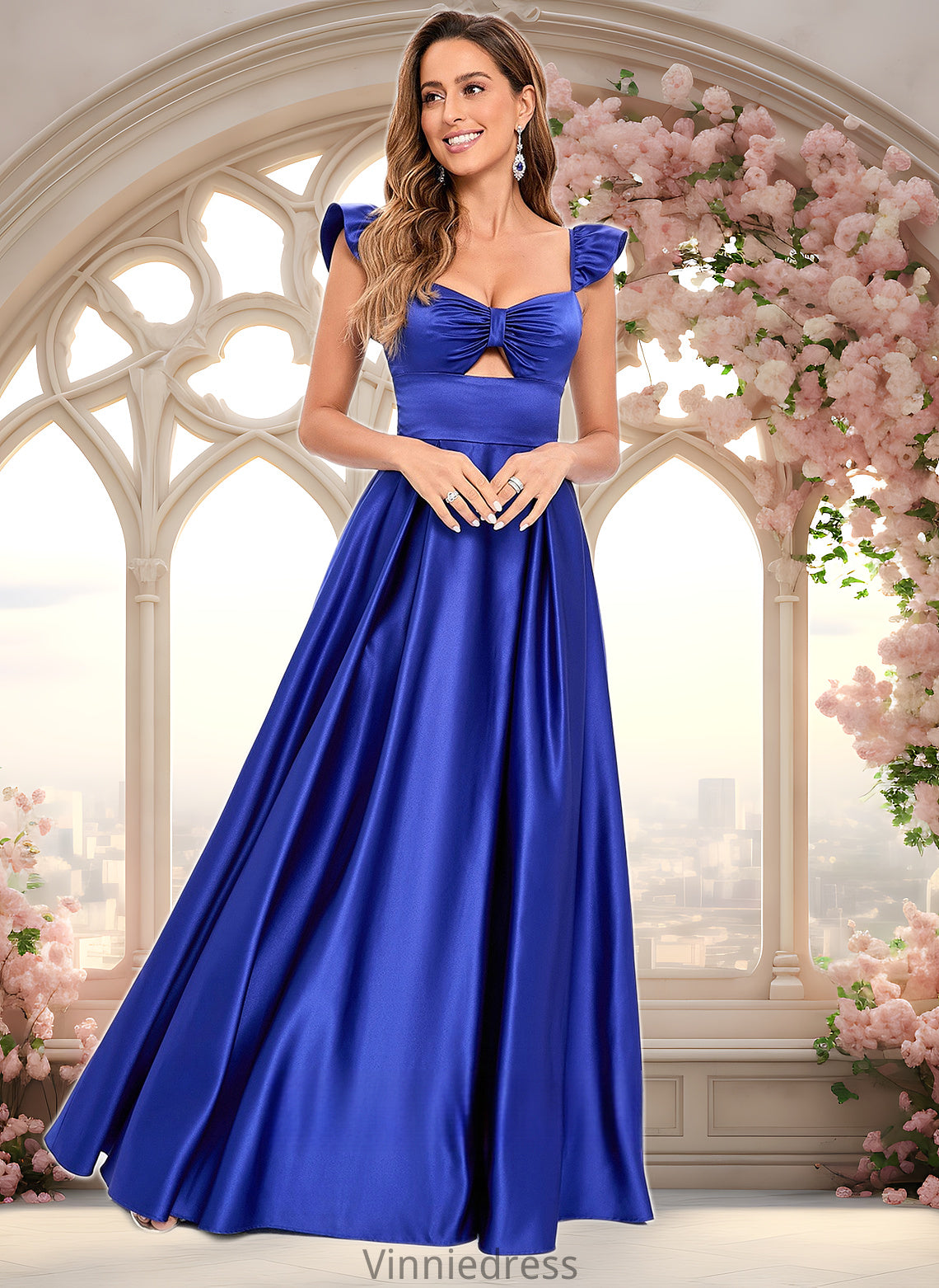 Vera Ball-Gown/Princess Sweetheart Floor-Length Satin Prom Dresses PP6P0025859