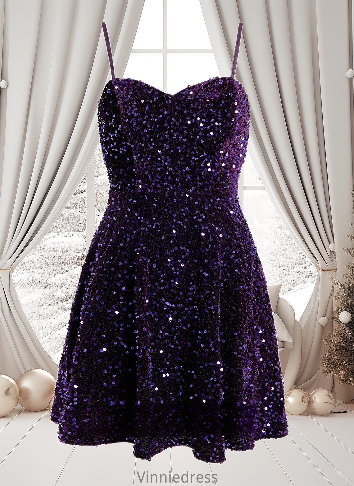 Mckenna A-line Sweetheart Short Sequin Homecoming Dress PP6P0025649