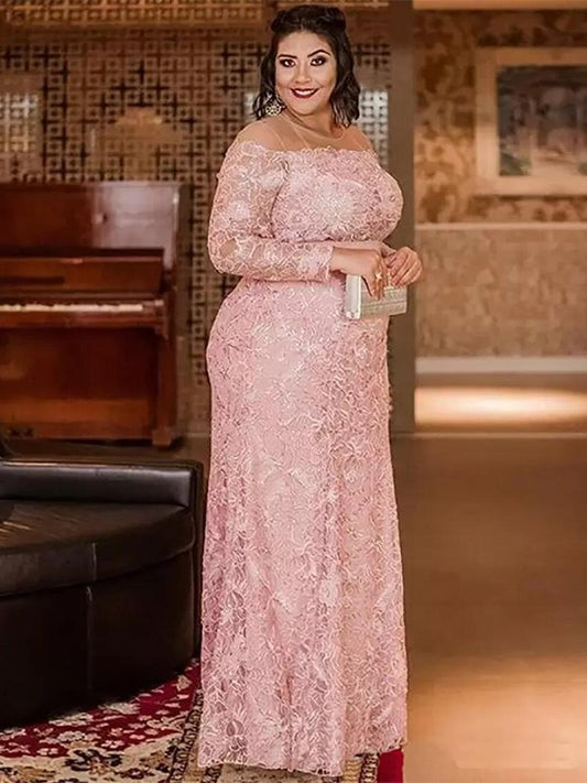 Kamryn Sheath/Column Lace Applique Scoop Long Sleeves Floor-Length Mother of the Bride Dresses PP6P0020399