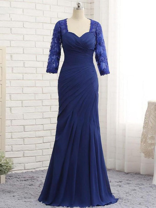 Harriet Trumpet/Mermaid Chiffon Lace Sweetheart 3/4 Sleeves Floor-Length Mother of the Bride Dresses PP6P0020442