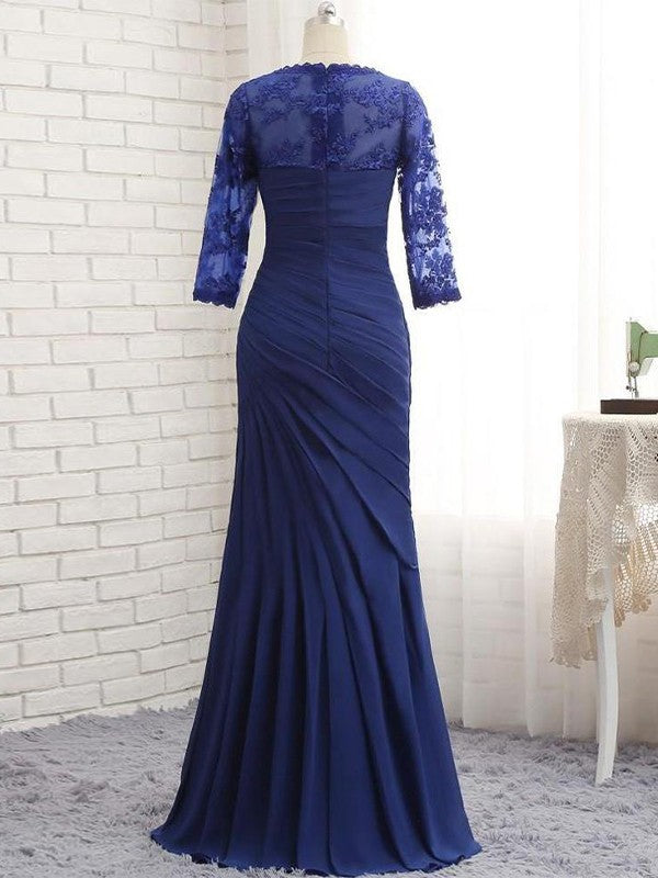 Harriet Trumpet/Mermaid Chiffon Lace Sweetheart 3/4 Sleeves Floor-Length Mother of the Bride Dresses PP6P0020442