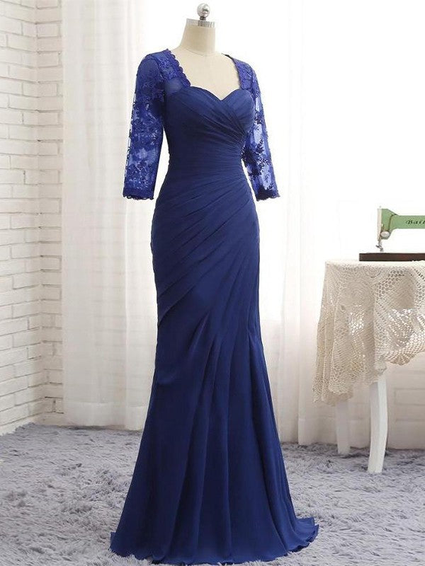 Harriet Trumpet/Mermaid Chiffon Lace Sweetheart 3/4 Sleeves Floor-Length Mother of the Bride Dresses PP6P0020442