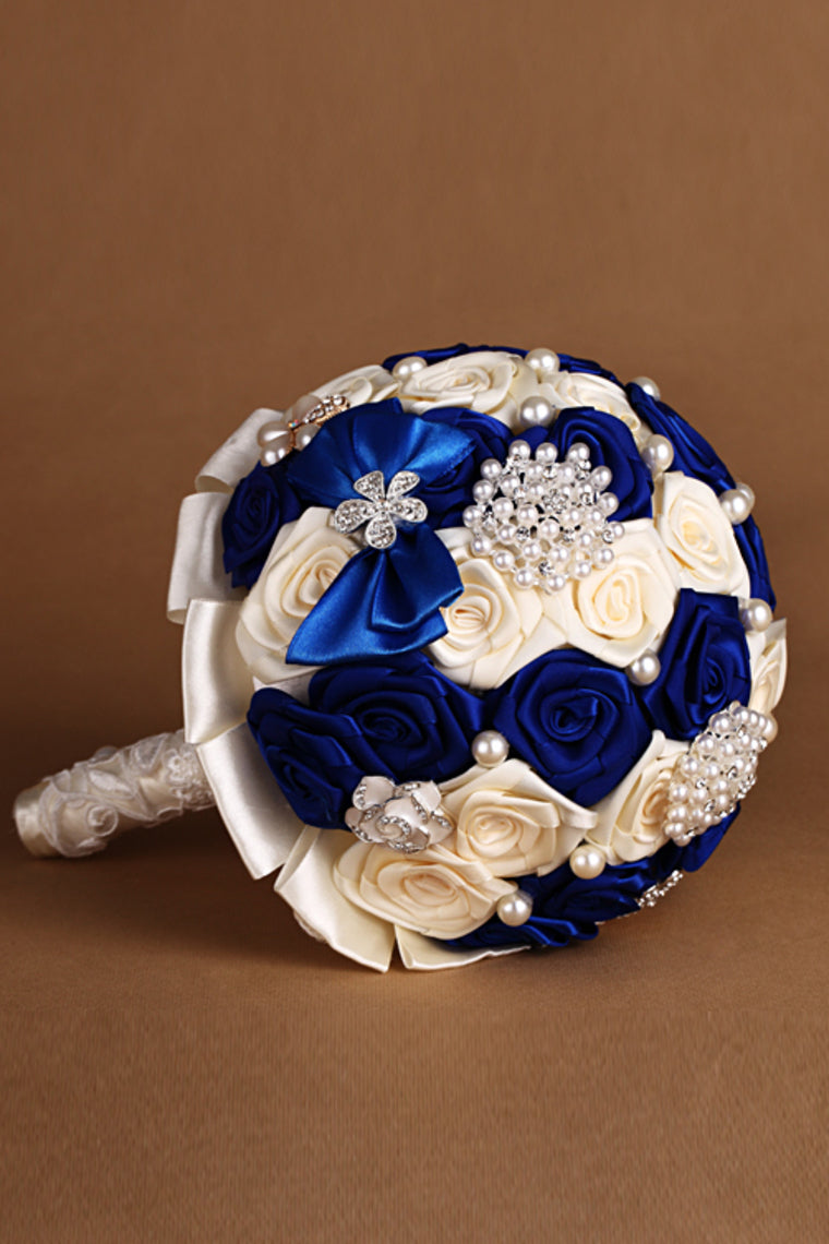 Beautiful Wedding Flowers Rhinestone Round Roses Bride Bouquets (26*20cm)