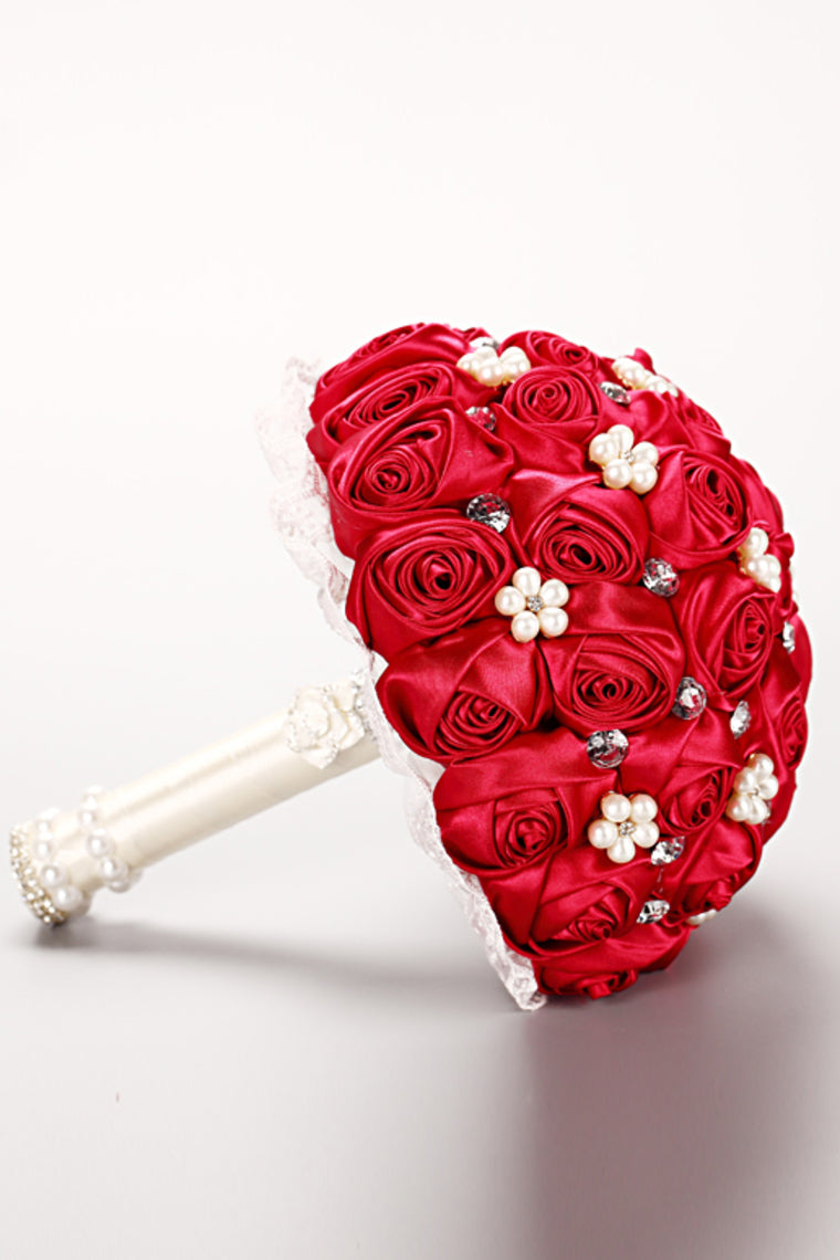 Rhinestone Round Roses Bouquets Wedding Flowers (26*22cm)