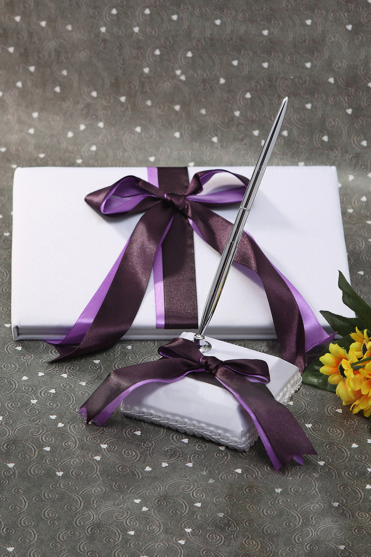 Bows Ribbons Guestbook & Pen Set