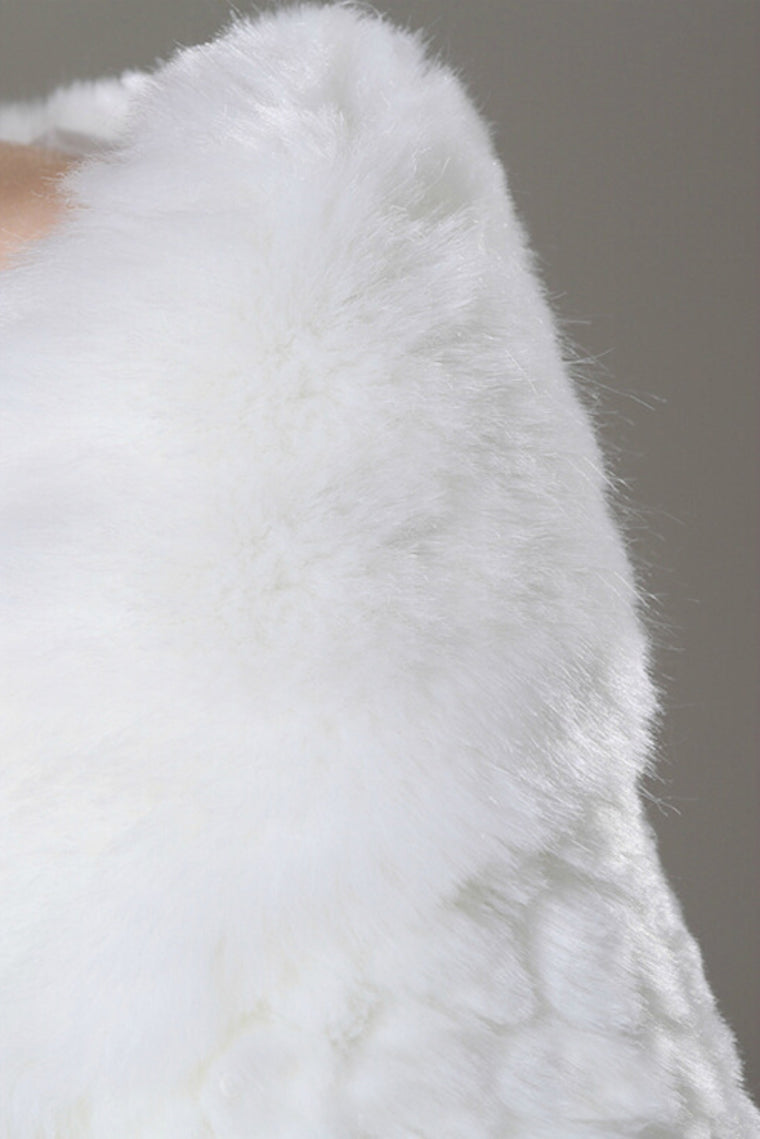 Concise Faux Fur Wedding Wrap