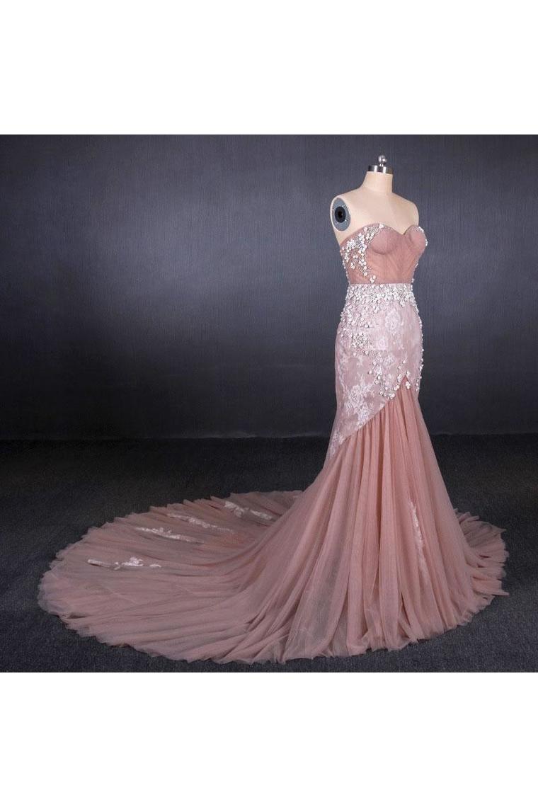 Gorgeous Sweetheart Mermaid Tulle Prom Dress, Long Evening Dresses