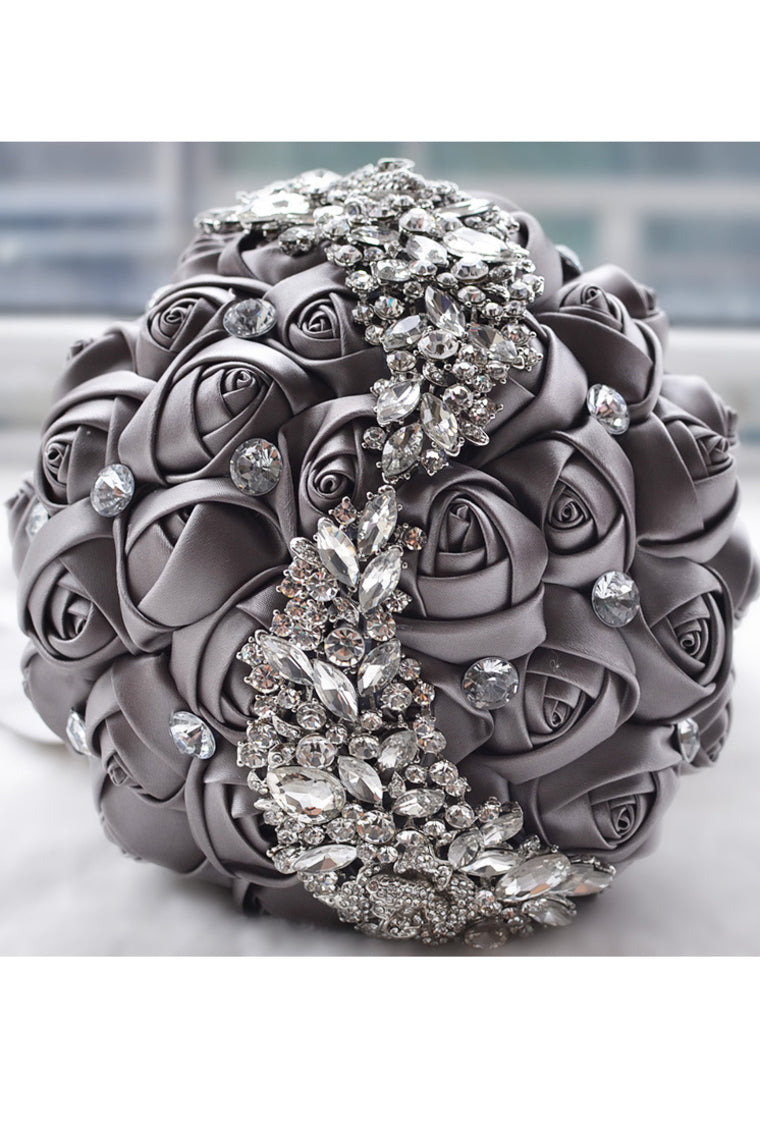 Rose Round Satin Bridal Bouquets