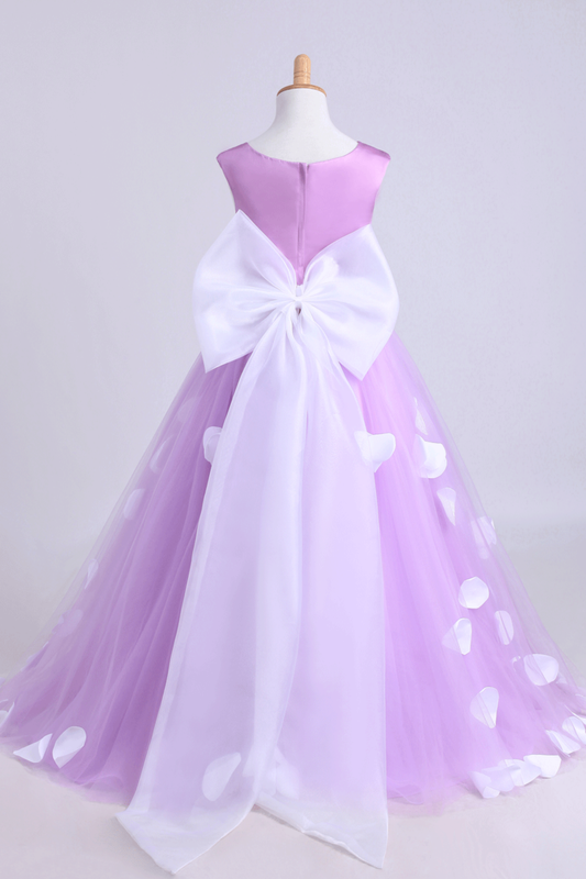 2024 Cute A-Line Ankle-Length Flower Girl Dresses With Bow-Knot