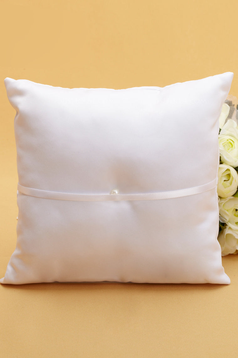 Mini Ring Pillow Satin With Rhinestones