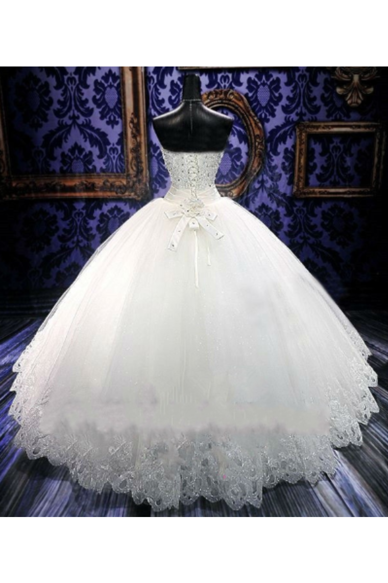 Ball Gown Sweetheart Tulle Wedding Dresses Strapless Wedding Gowns