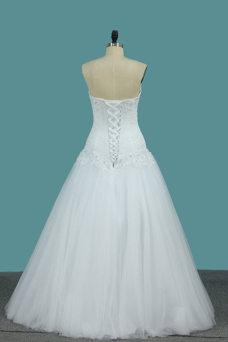 2024 Wedding Dresses Sweetheart With Jacket Tulle With Beads And Ruffles