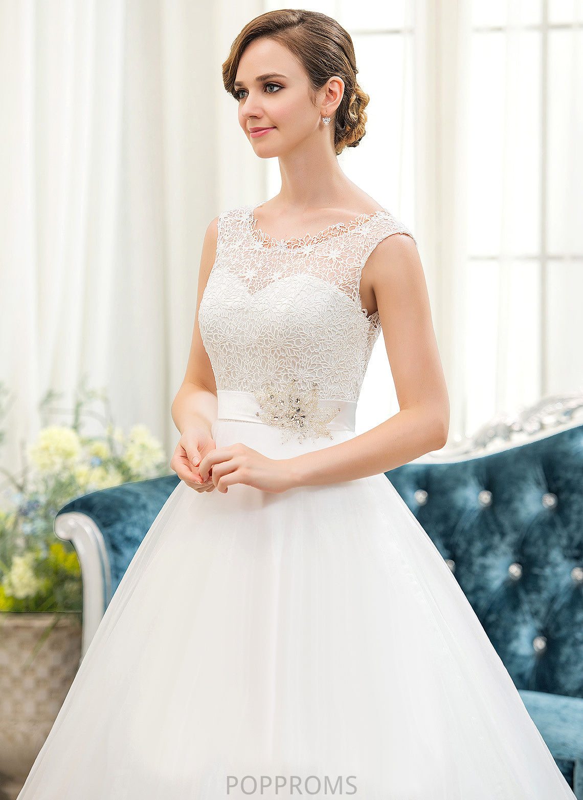 Organza Beading Wedding Wedding Dresses Rita Ball-Gown/Princess With Sweep Lace Train Dress Satin Sequins