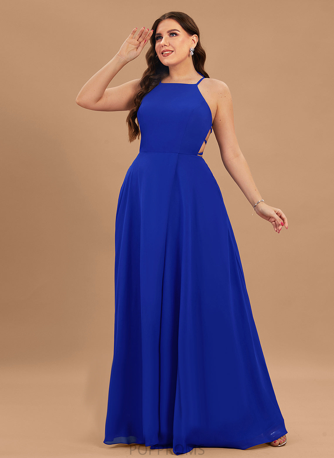 Floor-Length Scoop Sophie Prom Dresses A-Line Chiffon