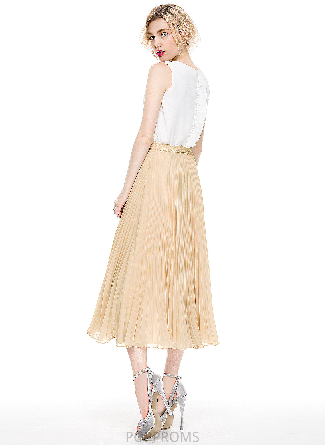 Skirt Dakota Pleated A-Line/Princess Tea-Length With Cocktail Dresses Chiffon Cocktail