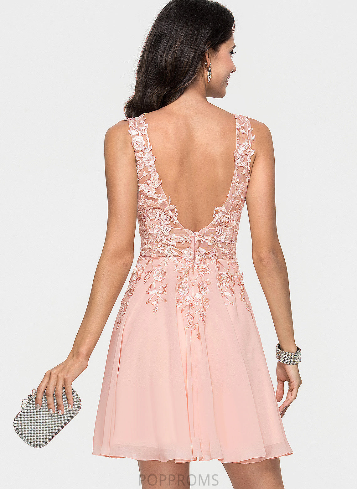 Dress Homecoming With Chiffon Homecoming Dresses A-Line V-neck Mattie Lace Short/Mini Beading