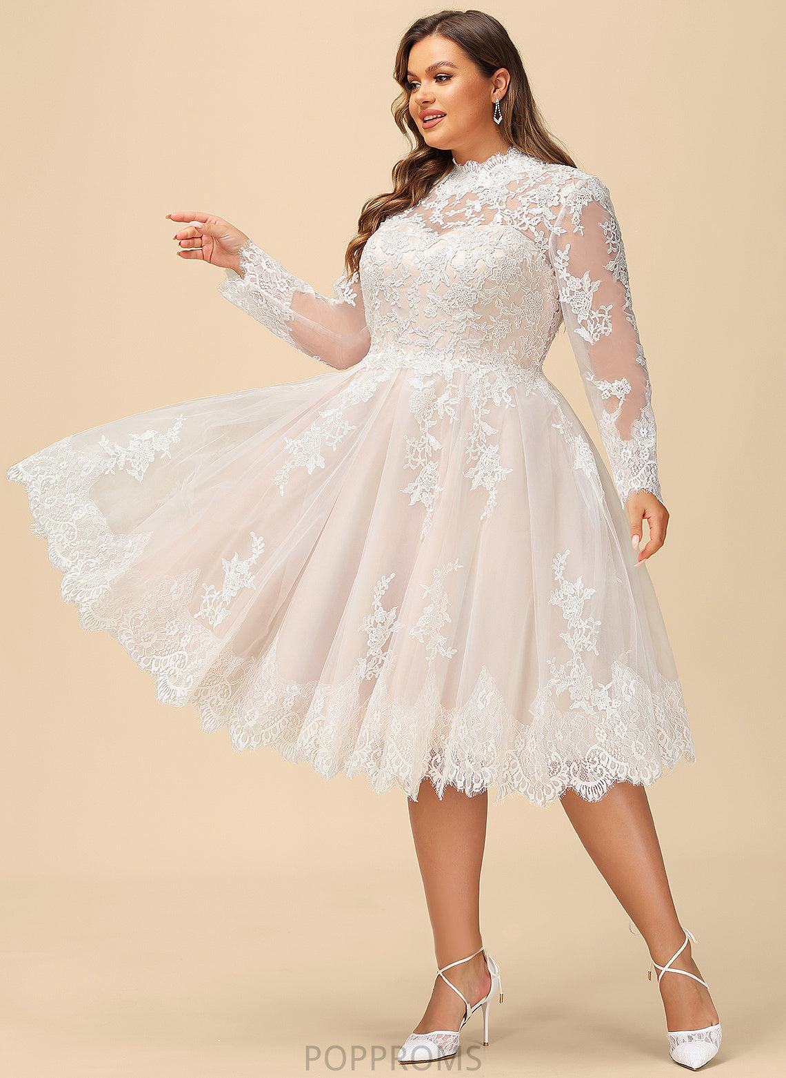 Dress Chasity Illusion Lace Tulle Knee-Length Wedding Dresses A-Line Wedding