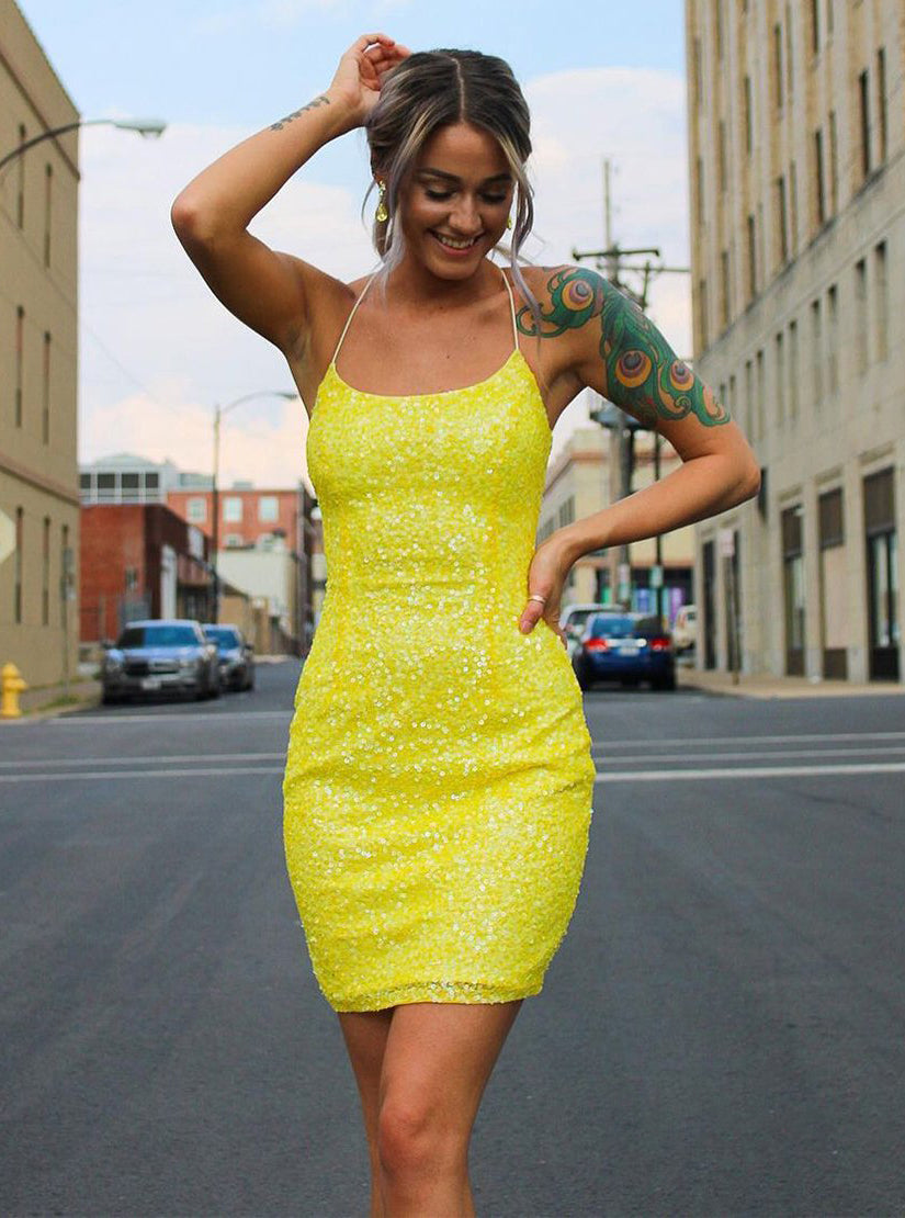 Sexy Gold Glitter Rhinestones A Line Homecoming Dresses