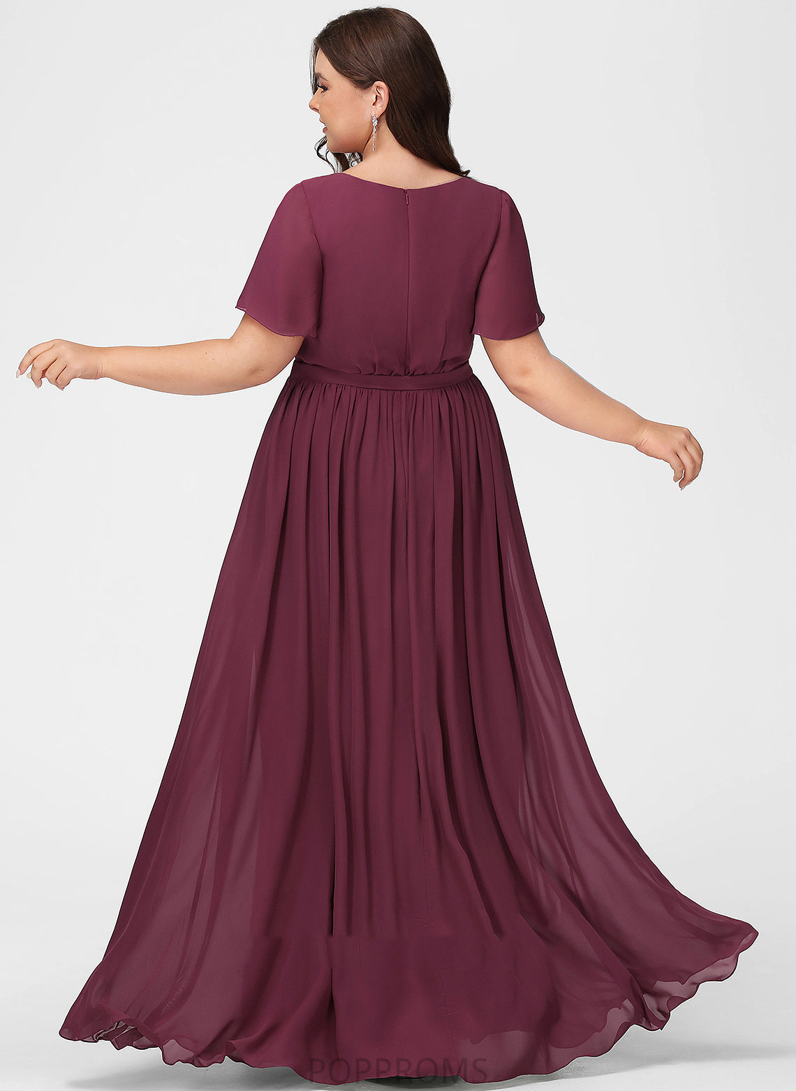 Floor-Length A-Line SplitFront Neckline Fabric V-neck Silhouette Embellishment Length Savanah Scoop Floor Length Bridesmaid Dresses