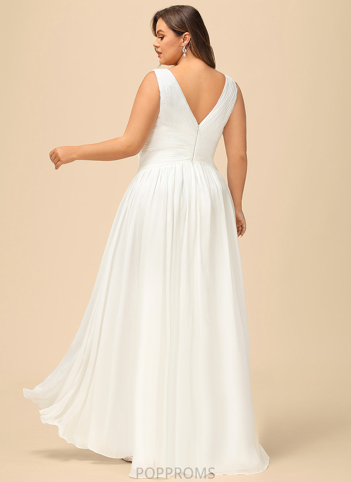 Wedding Dresses Wedding Paige Pleated Dress V-neck A-Line Chiffon Floor-Length With