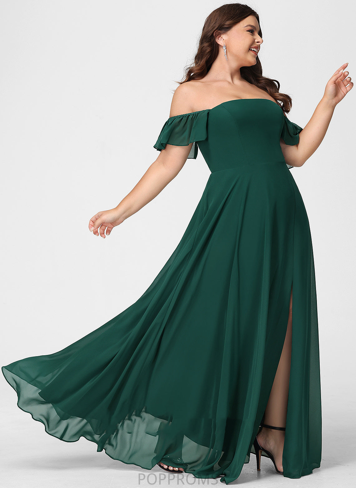 Length Silhouette Floor-Length Neckline A-Line Embellishment Fabric Off-the-Shoulder SplitFront Daisy Spaghetti Staps Floor Length Bridesmaid Dresses