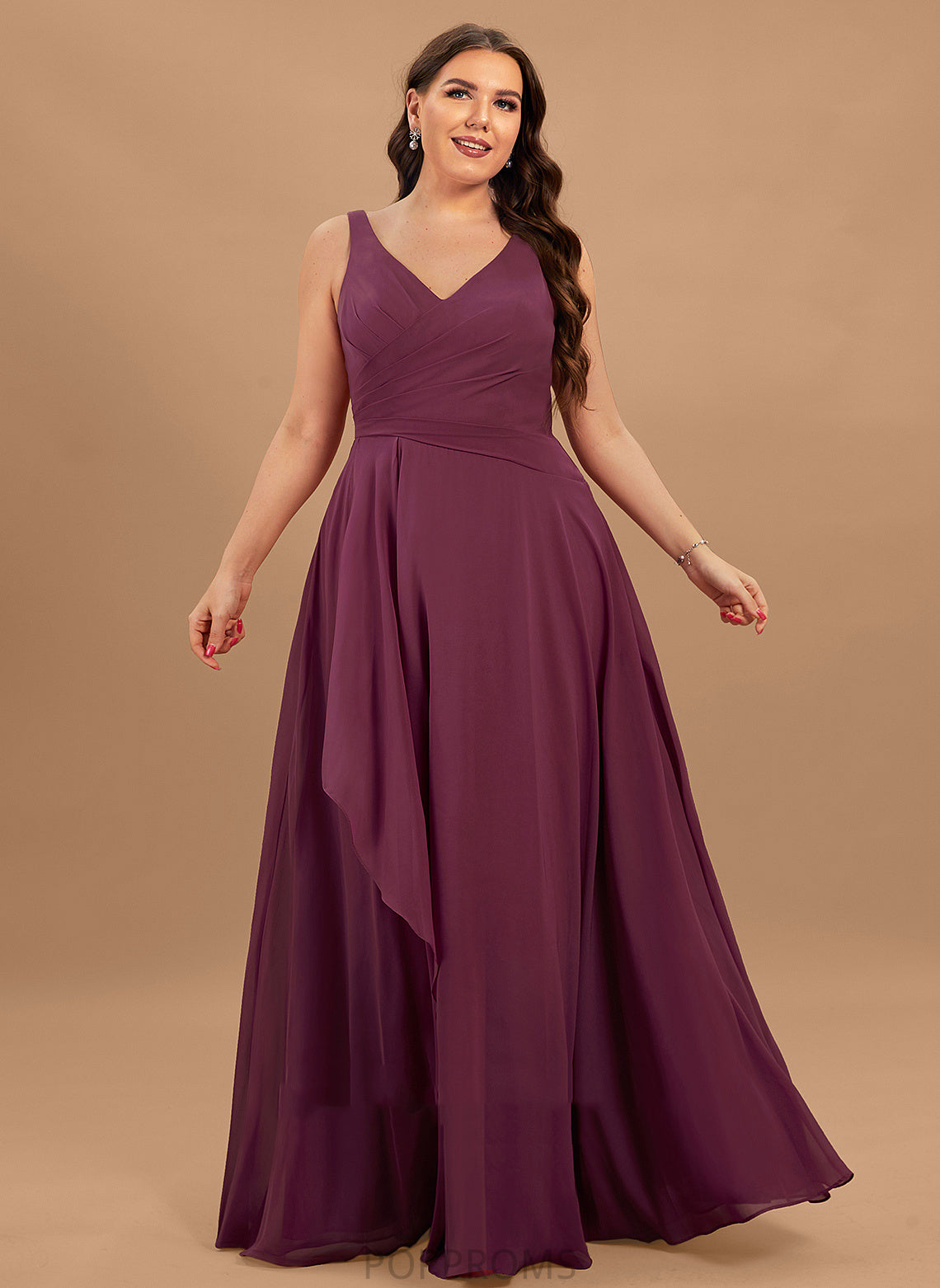 V-neck SplitFront Fabric Floor-Length Neckline Length A-Line Silhouette Embellishment Allie Scoop A-Line/Princess Bridesmaid Dresses