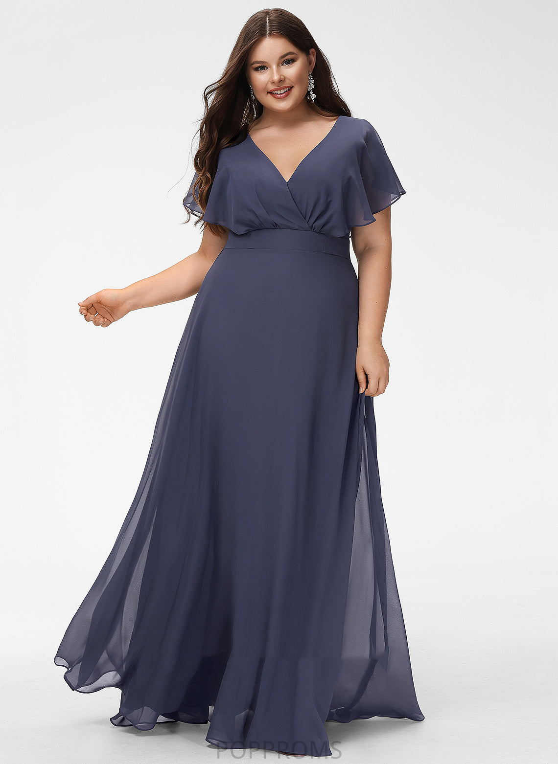 Length A-Line Straps V-neck Fabric Floor-Length Silhouette Neckline Margery A-Line/Princess Natural Waist Floor Length Bridesmaid Dresses