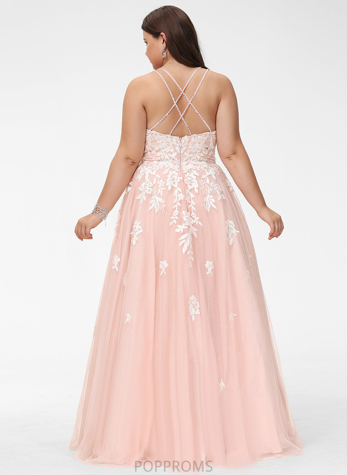 Ball-Gown/Princess Prom Dresses Alexia Square Floor-Length Sequins With Tulle Lace