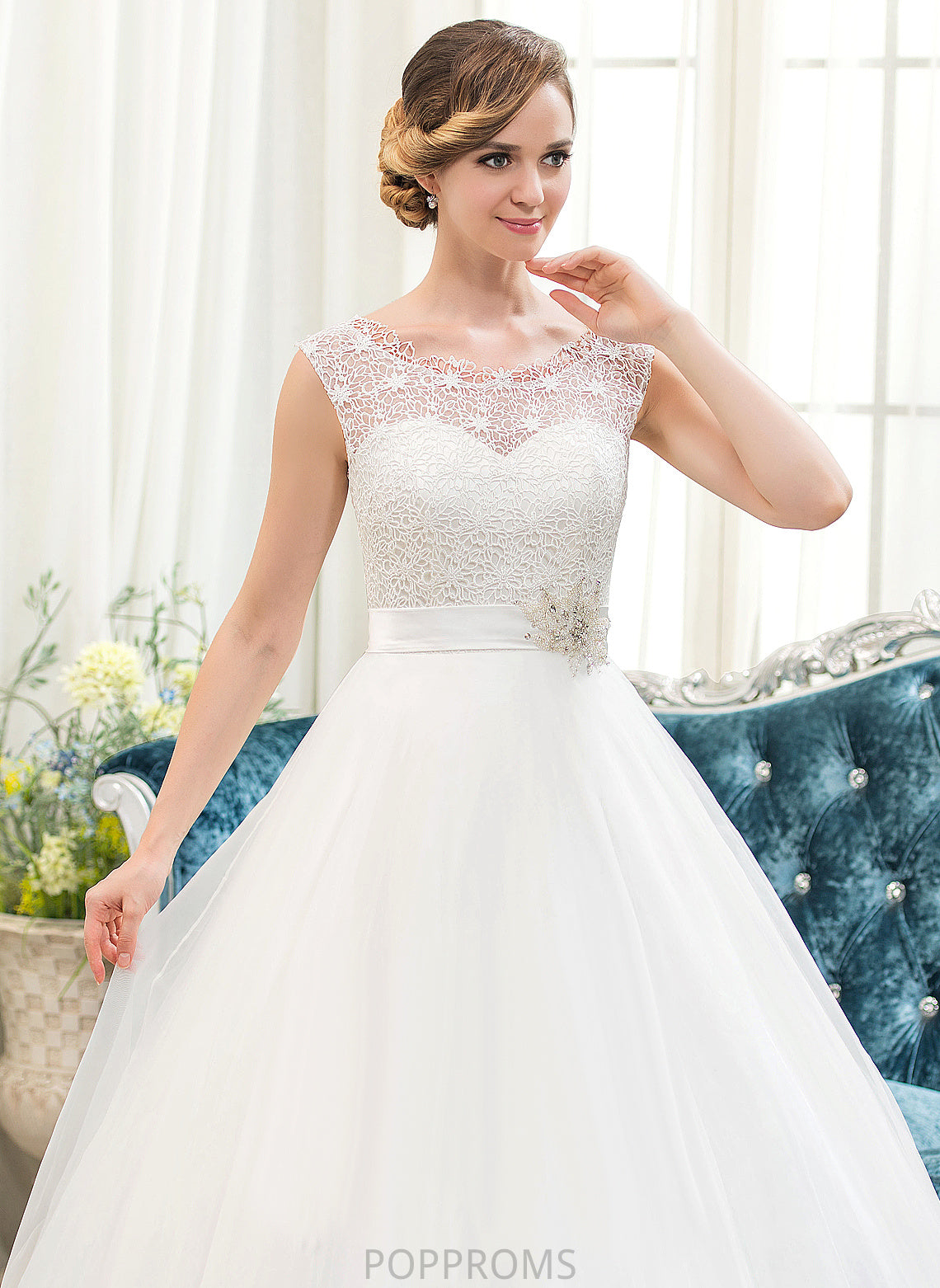 Organza Beading Wedding Wedding Dresses Rita Ball-Gown/Princess With Sweep Lace Train Dress Satin Sequins