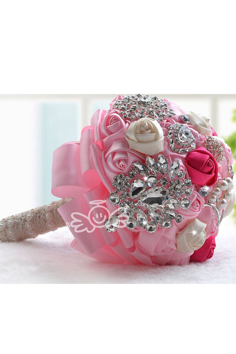 Attractive Round Satin Bridal Bouquets