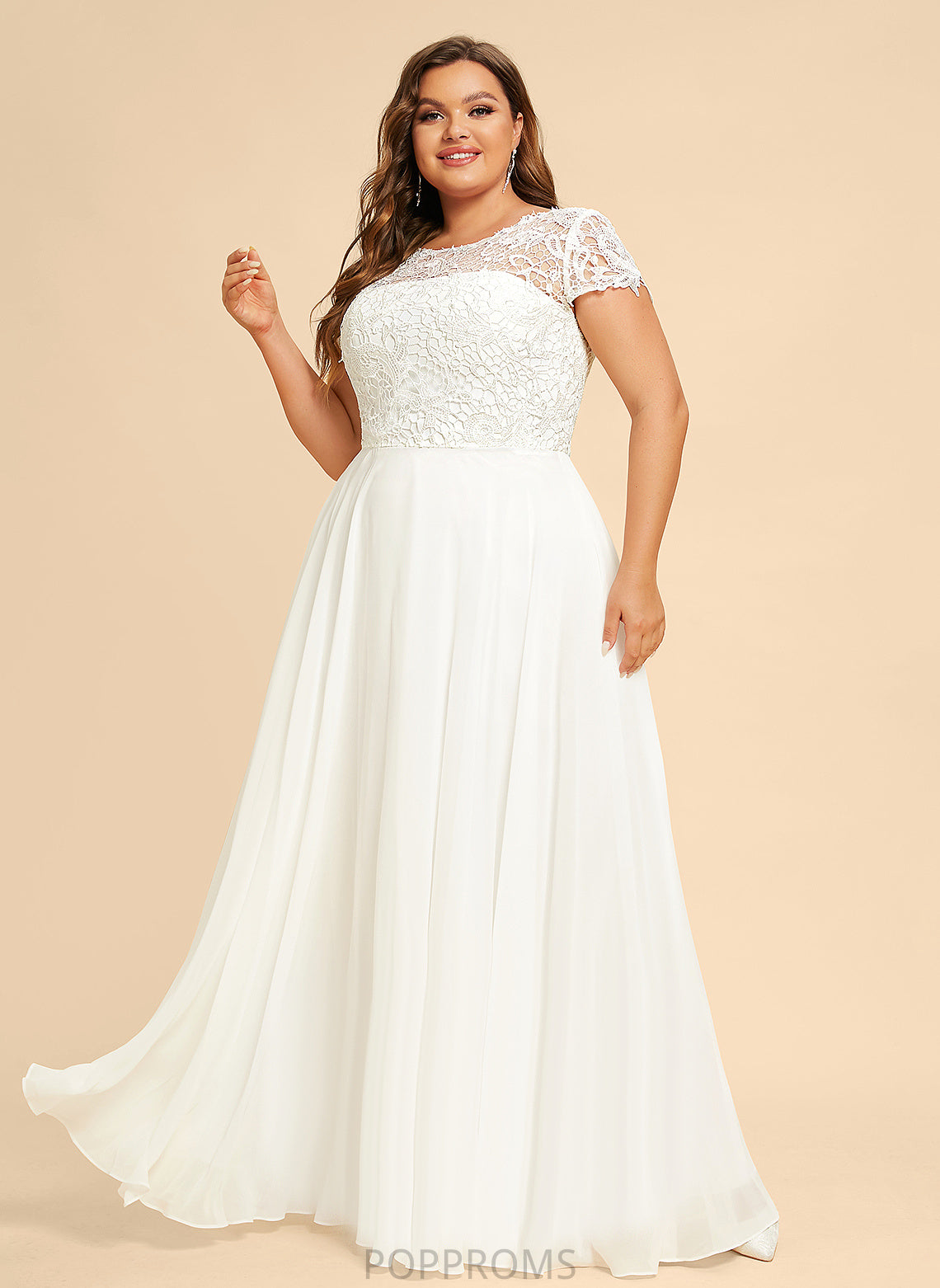 A-Line Lace Scoop Prom Dresses Chiffon Floor-Length Kaylah