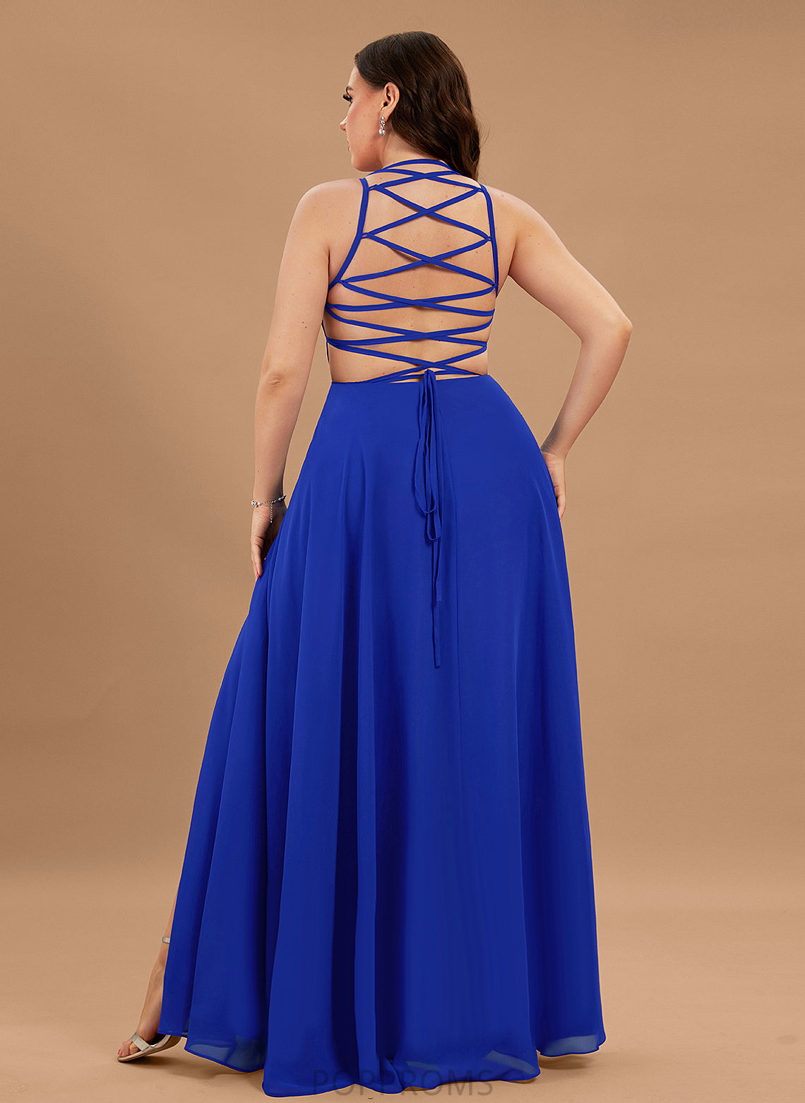 Floor-Length Scoop Sophie Prom Dresses A-Line Chiffon