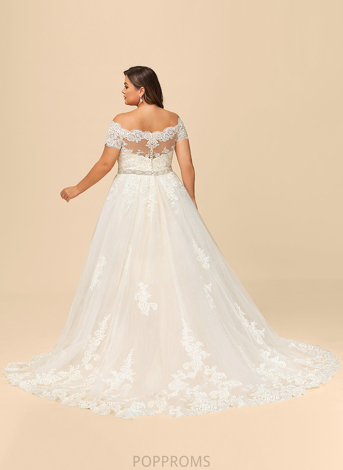 Wedding Dresses Court Tulle Beading Off-the-Shoulder Ball-Gown/Princess Sequins With Dress Train Wedding Terri Lace