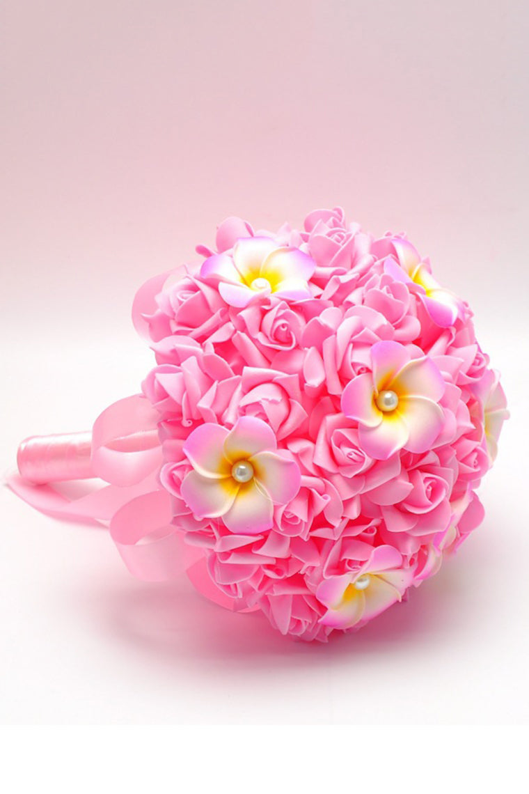 Sweet Round Foam/Ribbon Bridal Bouquets