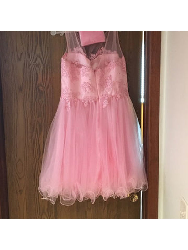 2024 Ball Gown Scoop Homecoming Dresses Alexus Neck Sleeveless Applique Organza Cut Short/Mini