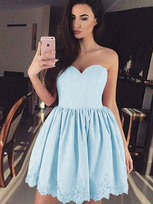 2024 Ball Gown Sweetheart Naomi Homecoming Dresses Sleeveless Applique Pleated Cut Short/Mini