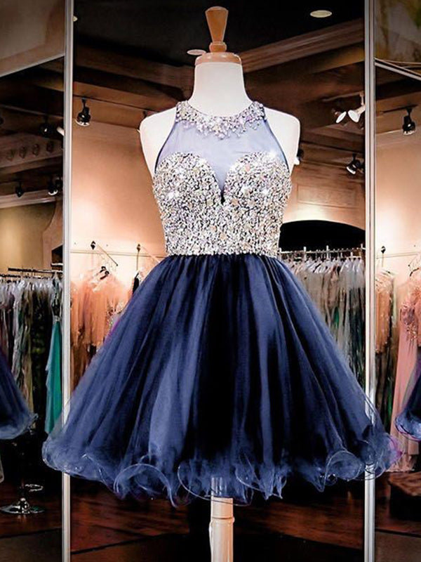 2024 Ball Gown Scoop Kimberly Homecoming Dresses Neck Sleeveless Beading Organza Cut Short/Mini