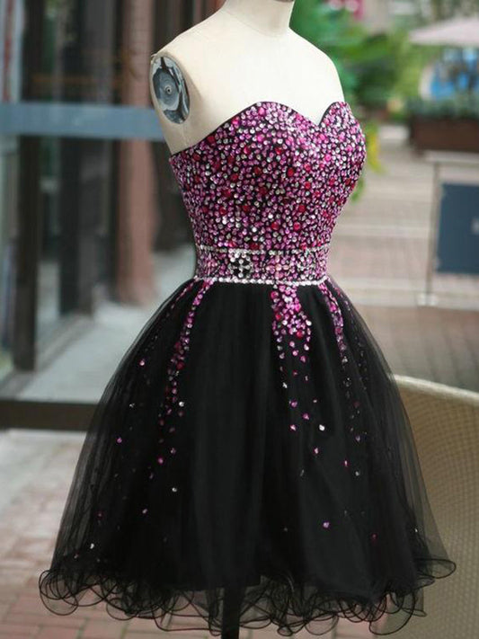 2024 Ball Homecoming Dresses Macy Gown Sweetheart Sleeveless Beading Organza Cut Short/Mini