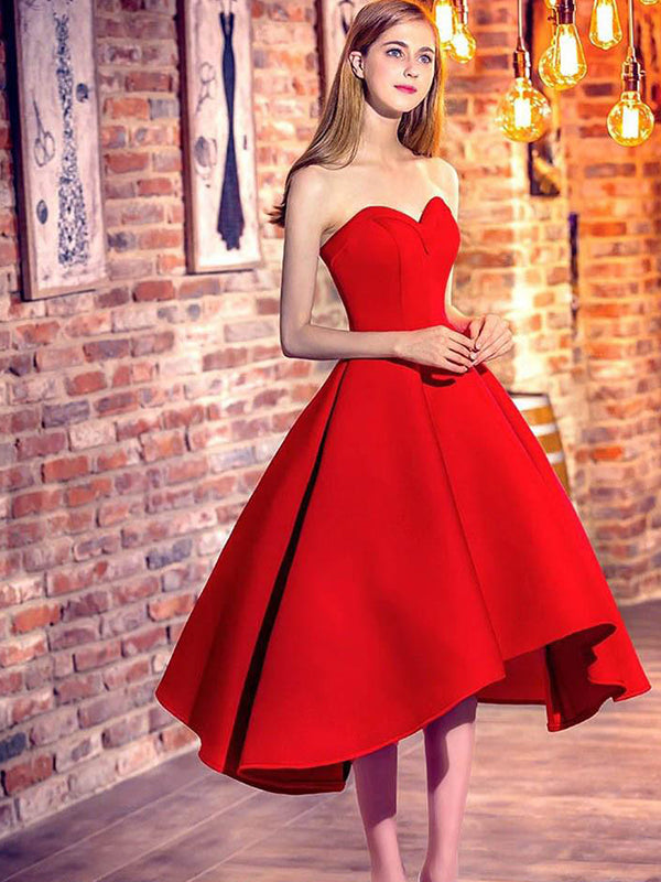 2024 Ball Gown Sweetheart Makayla Homecoming Dresses Lace Sleeveless Up Tea-Length