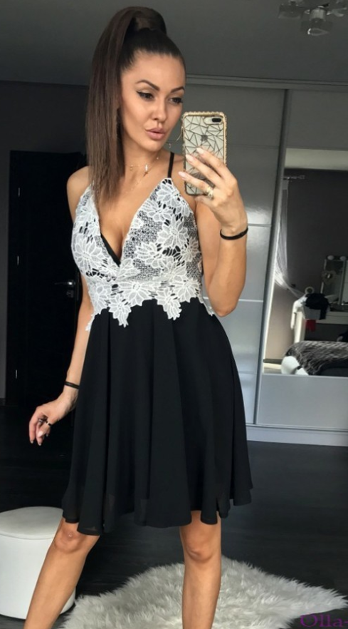 Straps Deep V Neck Criss Homecoming Dresses Chiffon Mercedes Cross Sleeveless Appliques Backless Black