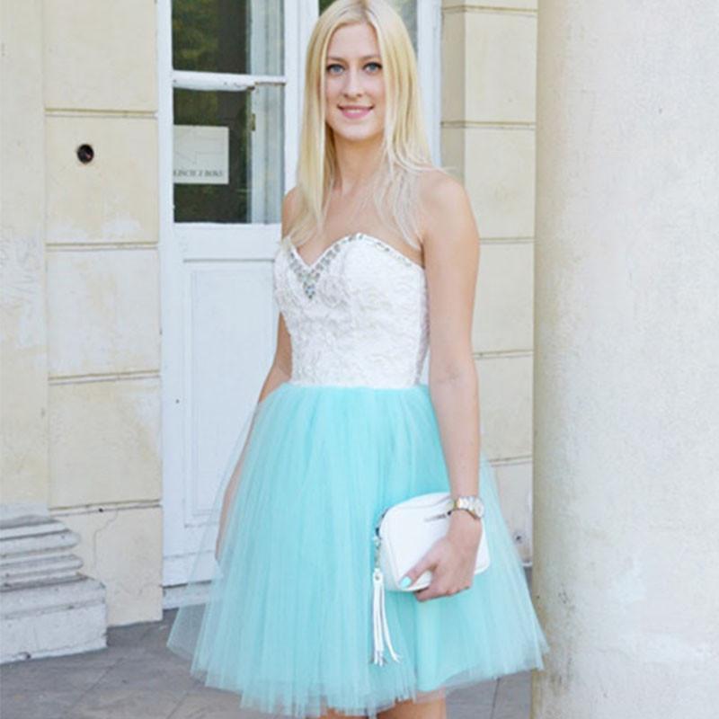 Strapless Sweetheart Aniya A Line Homecoming Dresses Appliques Backless Tulle Blue Beading Cute