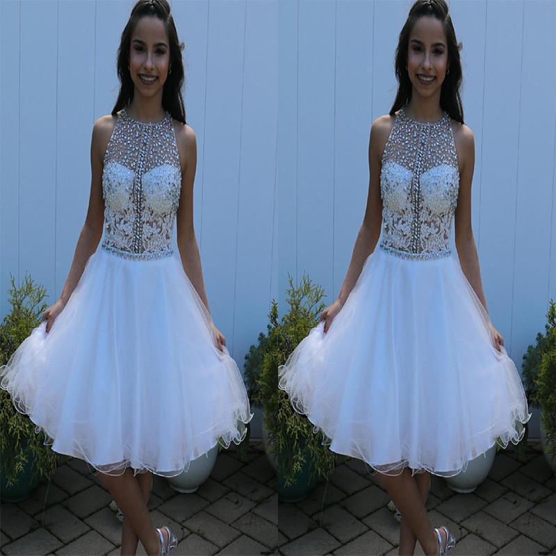 Organza Jewel Sleeveless Homecoming Dresses Dixie Pleated Rhinestone Appliques Flowers