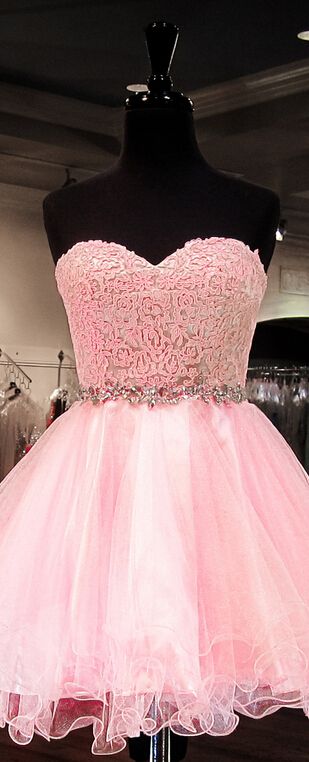 Strapless Sweetheart Appliques A Line Destiney Homecoming Dresses Pink Organza Pleated Backless