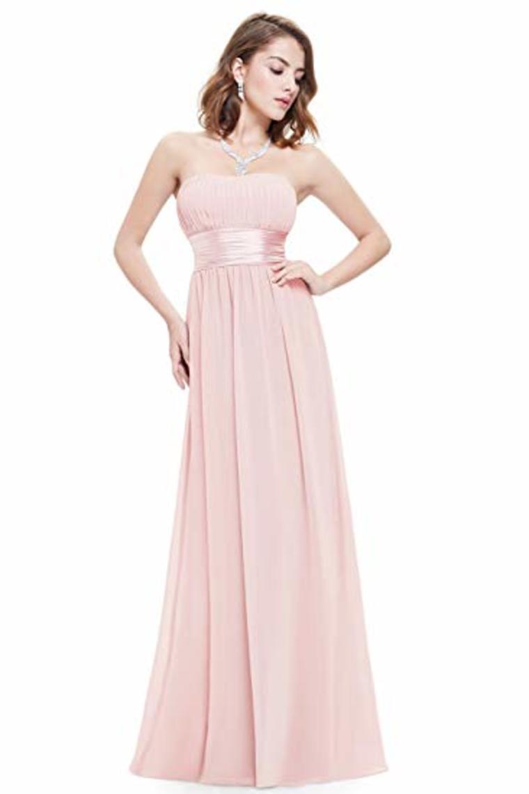 Chiffon Sweetheart Neck A Line Sleeveless Wedding Bridesmaid Long Evening  Festive Party Dress