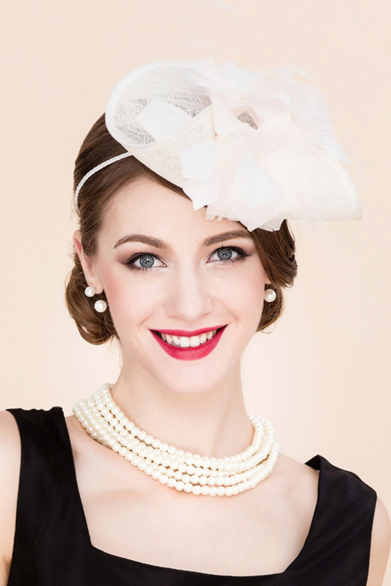 Ladies' Beautiful Cambric With Feather Fascinators