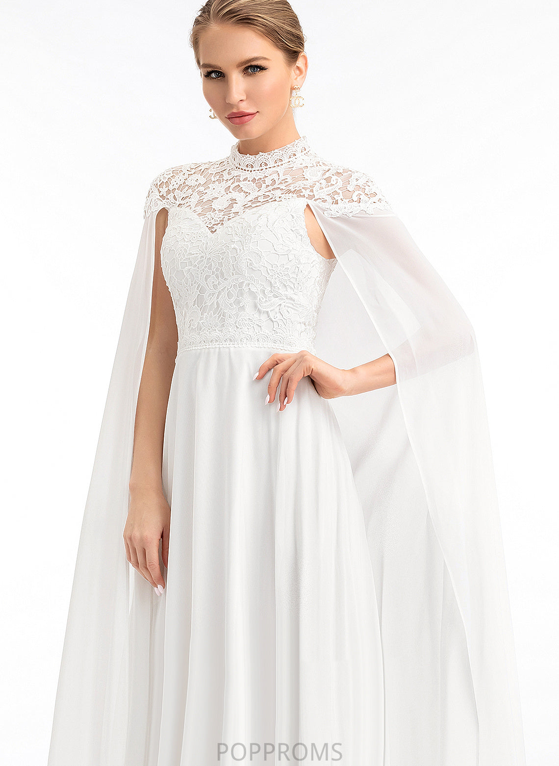 Lace Chiffon Charlotte Wedding Dresses Dress Floor-Length High Neck A-Line Wedding