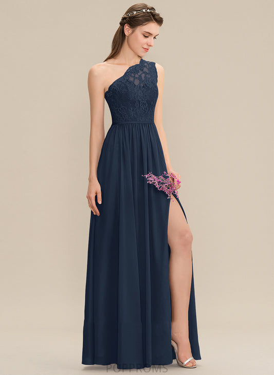 Length A-Line Silhouette Neckline Fabric SplitFront One-Shoulder Floor-Length Embellishment Carolina Sleeveless V-Neck Bridesmaid Dresses