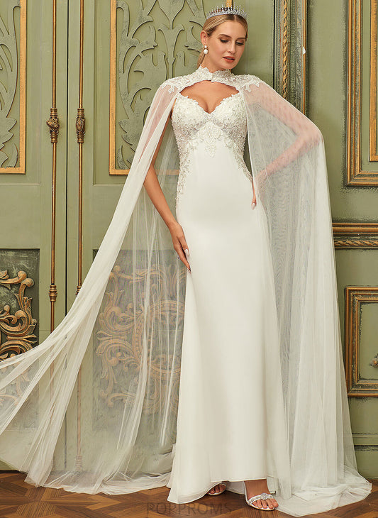 Sweep Chiffon Aisha Lace Trumpet/Mermaid Train V-neck Sequins Wedding Dresses With Dress Wedding