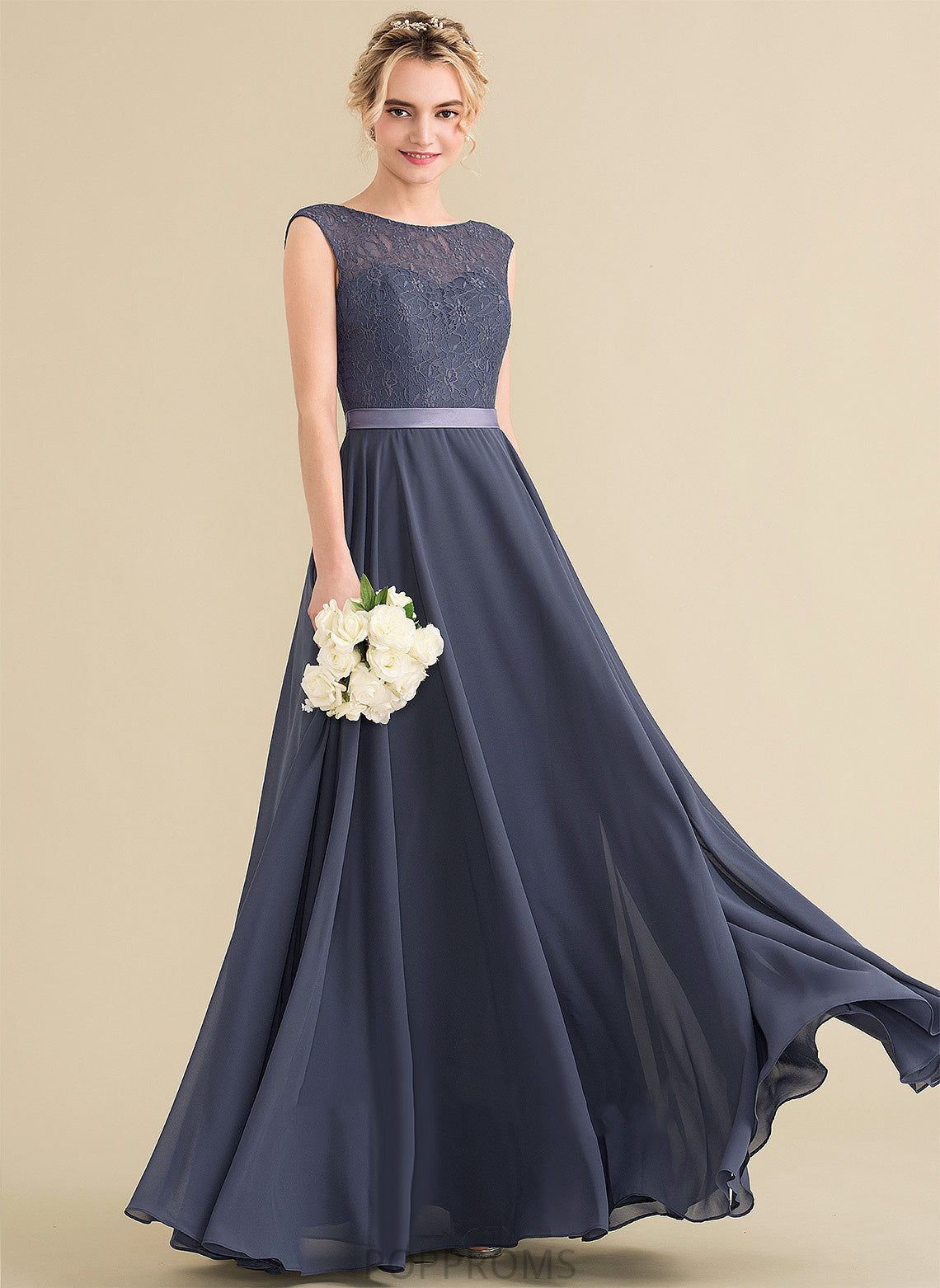 Floor-Length Embellishment Neckline Bow(s) Fabric Length A-Line ScoopNeck Silhouette Gemma One Shoulder A-Line/Princess Bridesmaid Dresses