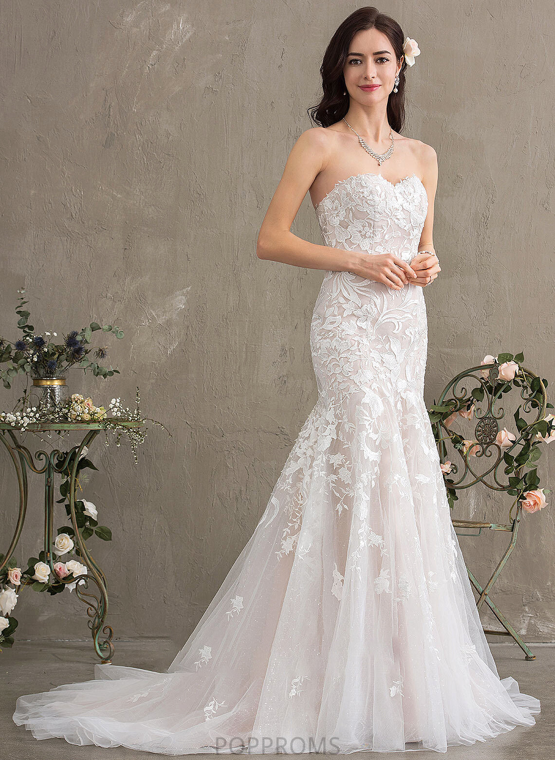 Lace Renata Tulle Train Court Trumpet/Mermaid Sweetheart Dress Wedding Dresses Wedding